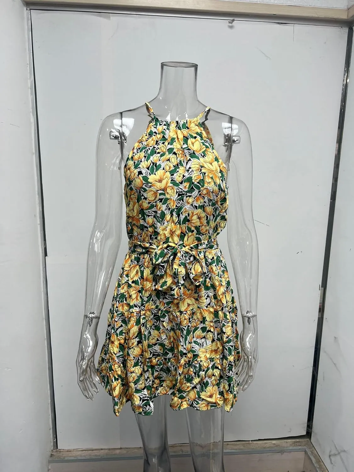 Women's Halter Neck Floral Halter Neck A-Line Beach Vacation Sun Dresses