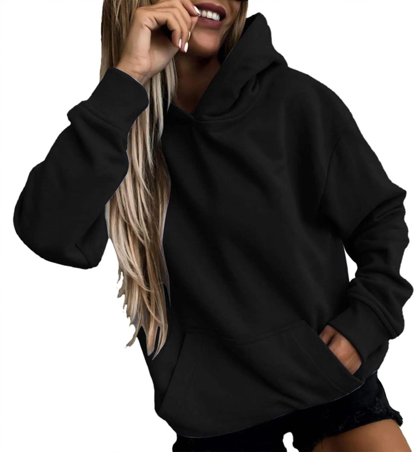 womens Hoodies Long Sleeve Oversized Sweatshirts Comfy Casual Loose Fit Pullover Fashion Fall Tops Pockets