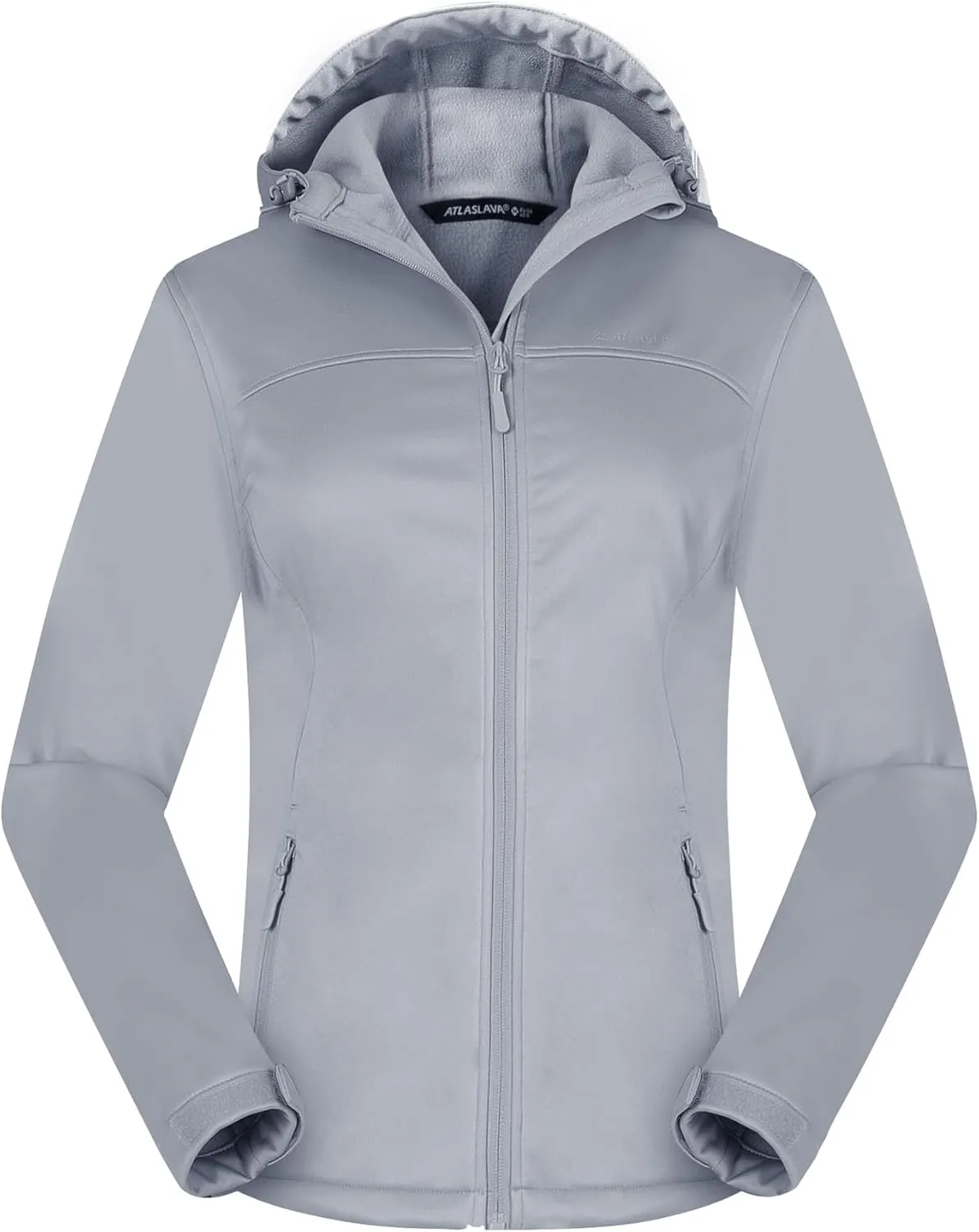 Women's Lightweight Softshell Jacket, Fleece Lined Hooded Windproof Coat Warm Jacket for Outdoor Running Hiking