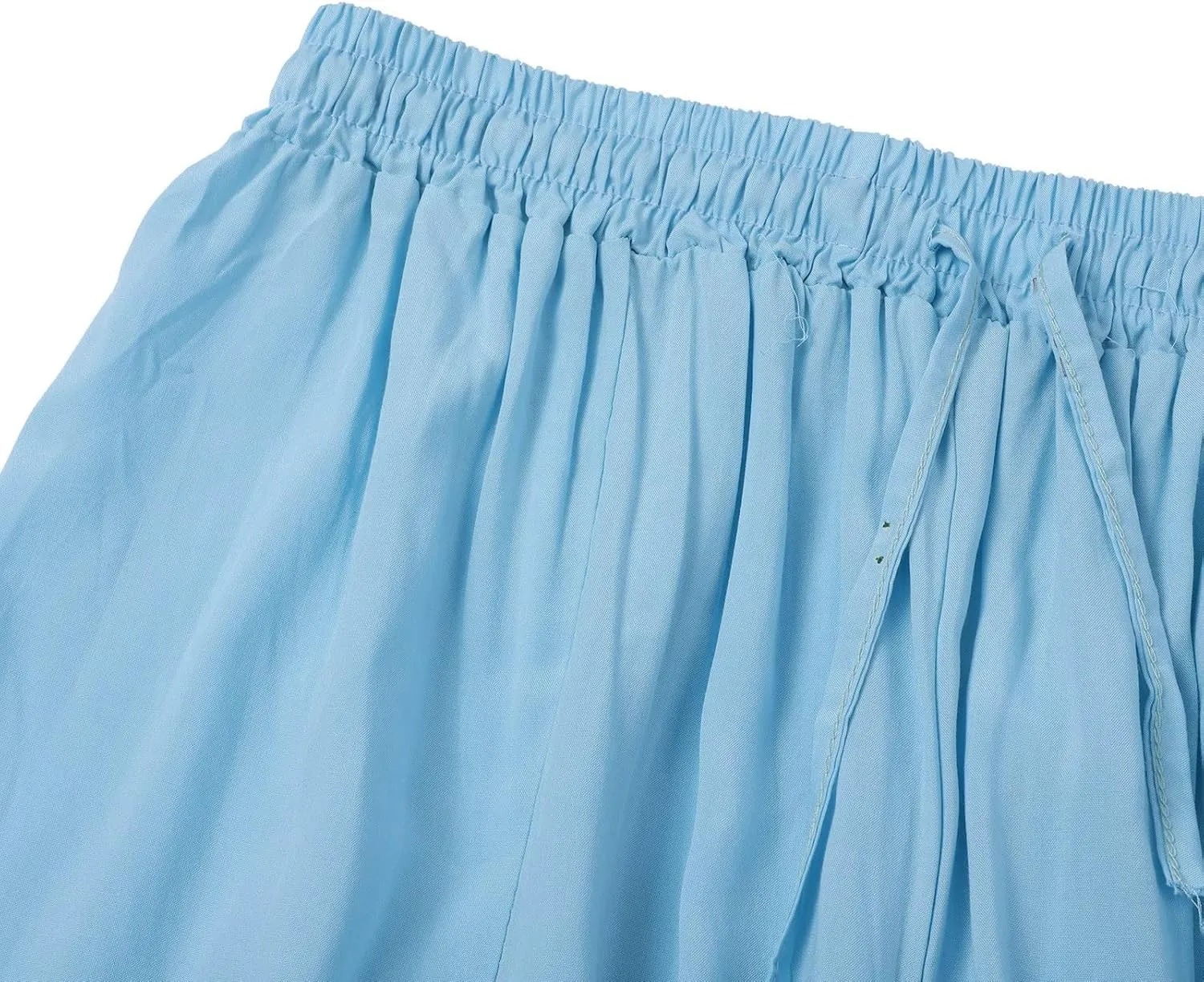 Women's Linen Pants Linen Wide Leg Pants for Women Casual Elastic Waisted Linen Pants for Women Flowy Lounge Beach Trousers