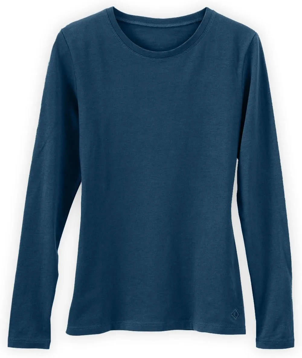 Women's Organic Pima Cotton Long Sleeve Crew Neck T-Shirt