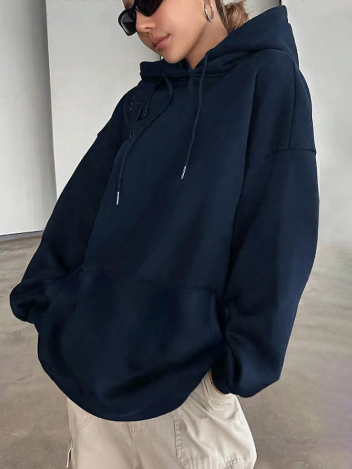 Womens Oversized Leopard Star Graphic Hoodies Long Sleeve Hoodie Pullover Hooded Sweatshirt Aesthetic Hoodie
