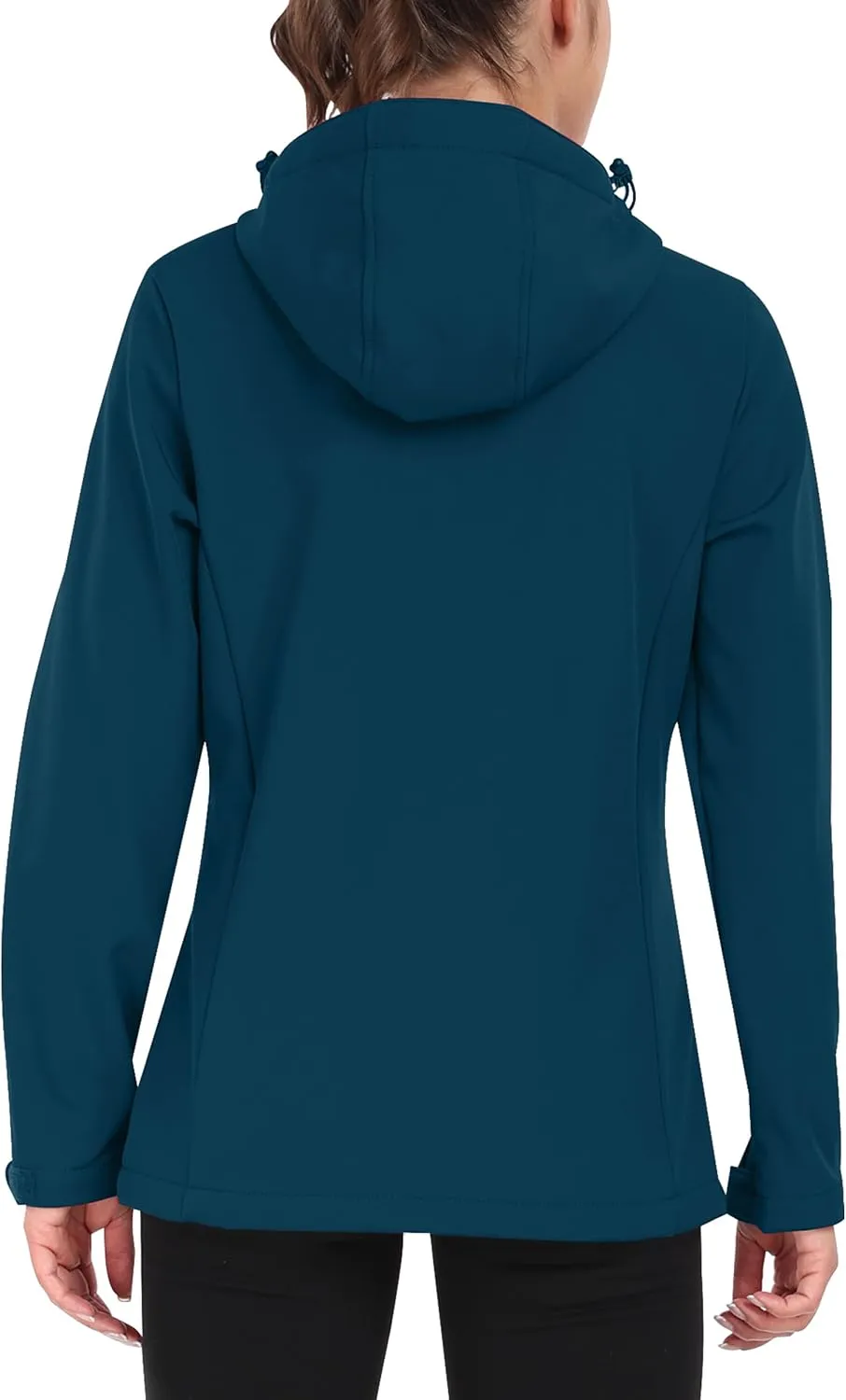 Women's Softshell Jacket Lightweight Fleece Lined Waterproof Coats Rain Jacket with Hood for Outdoor Hiking