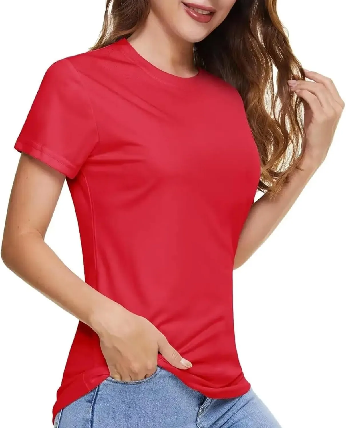 Women's T-Shirts Running Outdoor T-Shirts Sports Stretch Quick Dry Female Casual Tee Tops