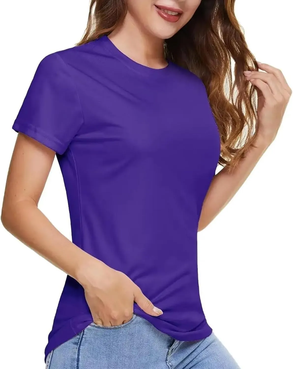 Women's T-Shirts Running Outdoor T-Shirts Sports Stretch Quick Dry Female Casual Tee Tops