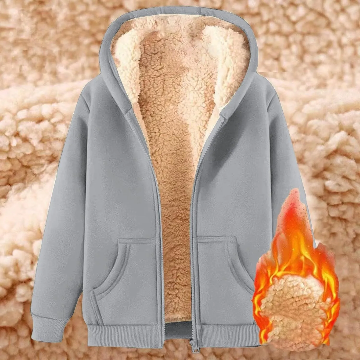 Women's Trench Coat Elegant Plain Warm Transition Coat Winter Jacket Long Sleeve Autumn Winter Hooded Coats for