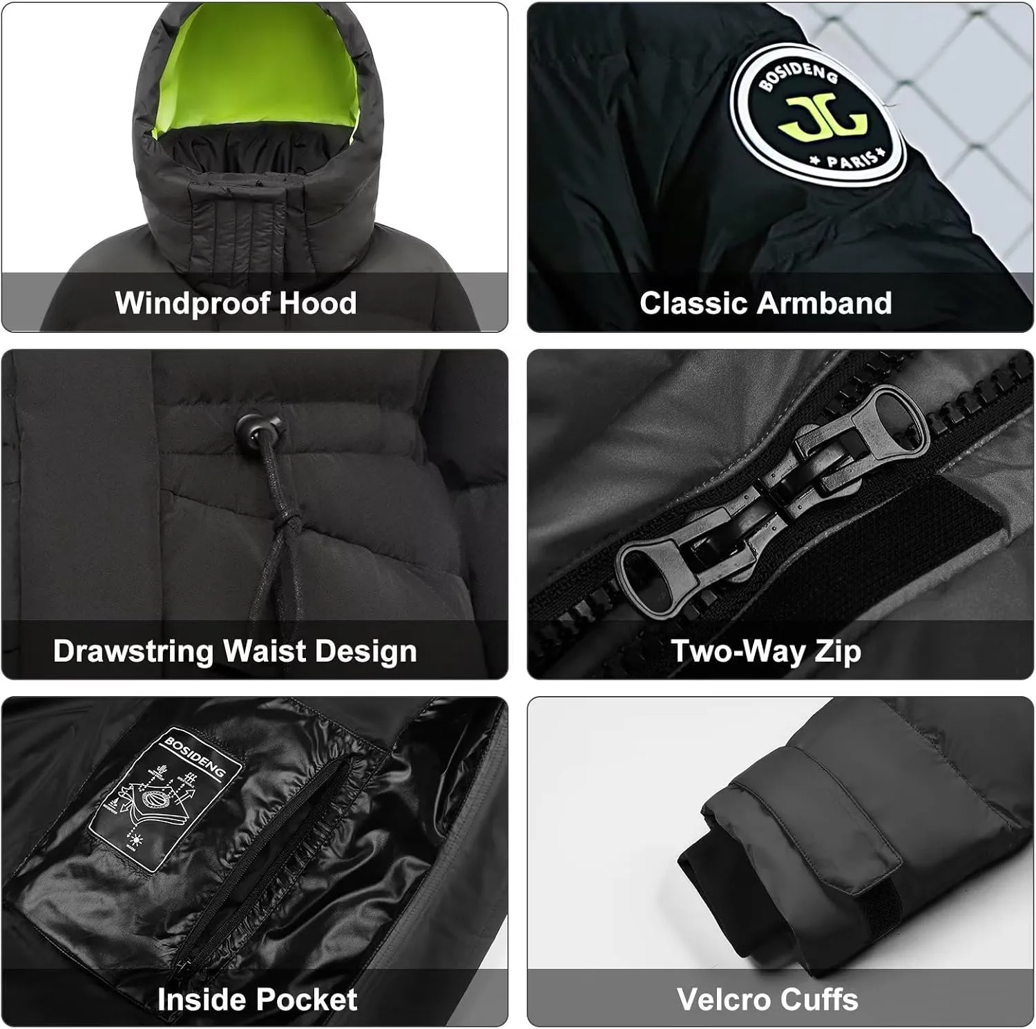 Women's Winter Down Jacket Removable Hood, Waisted Puffer Down Jacket Workwear Thickened Coat.