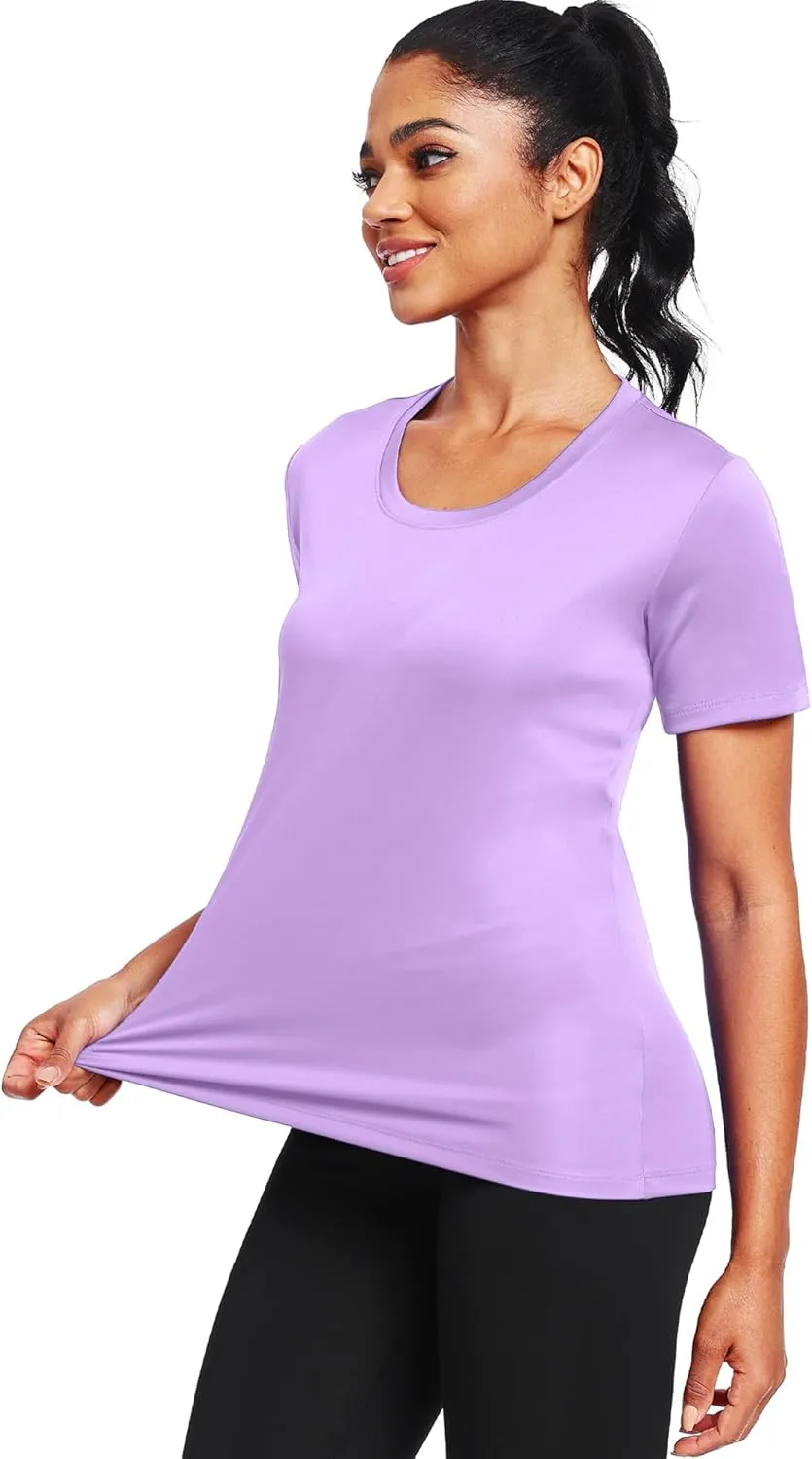 Workout Tops for Women Short Sleeve Athletic Shirts UPF 50  Sun Protection Quick Dry Running T Shirts
