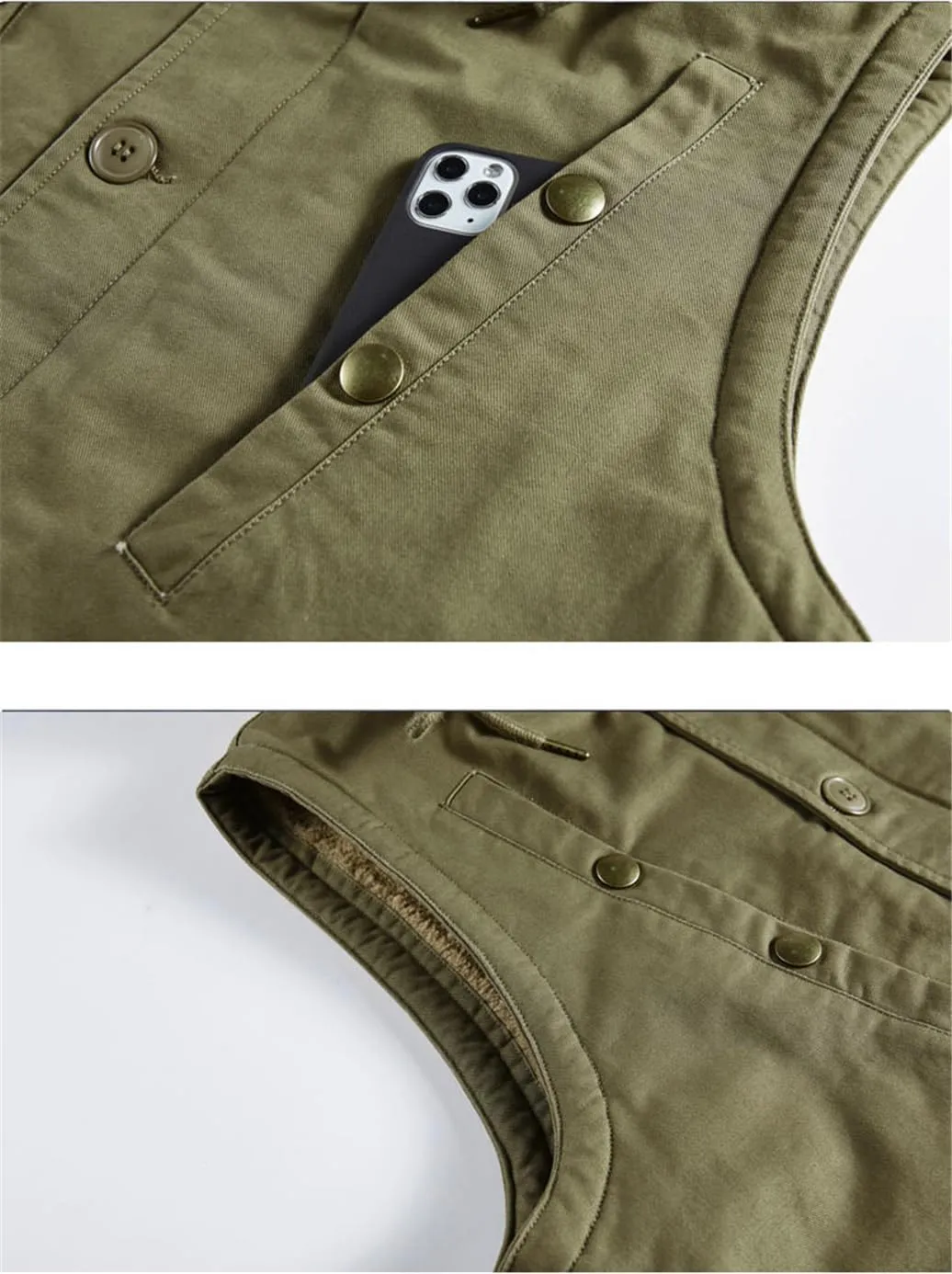 Workwear Hooded Waistcoat Men'S Cotton Jacket Loose Cotton Jacket Padded Cotton Jacket
