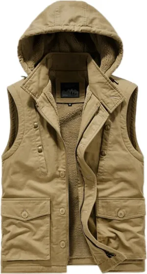 Workwear Hooded Waistcoat Men'S Cotton Jacket Loose Cotton Jacket Padded Cotton Jacket