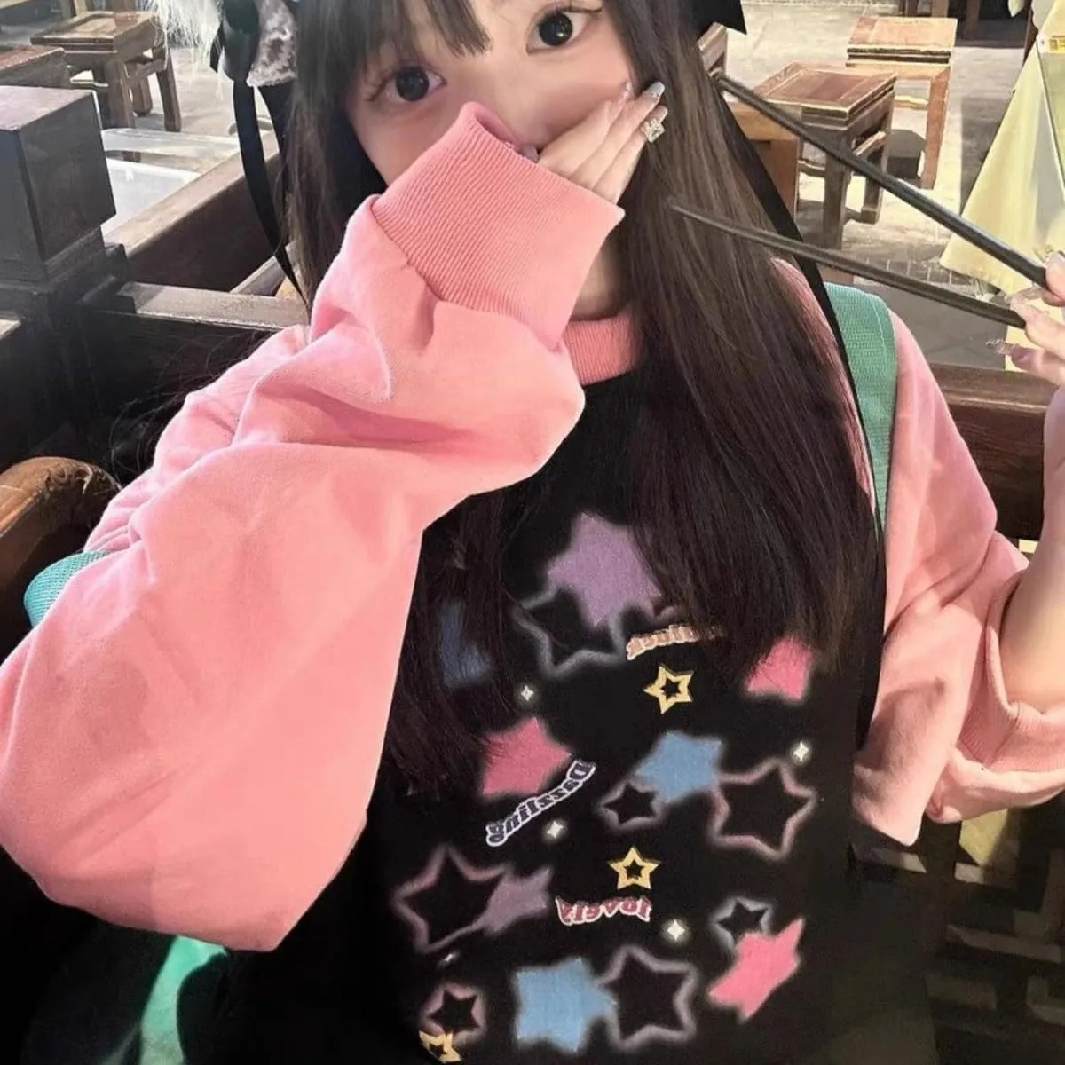 Y2k Hoodie for Teen Girls Cute Oversized Graphic Hoodies Kawaii Sweatshirts Anime Sweater Aesthetic Harajuku Clothes