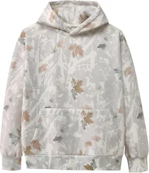 YKR Womens Camo Hoodie Maple Leaf Print Fleece Hooded Pullover Sweatshirt with Pocket