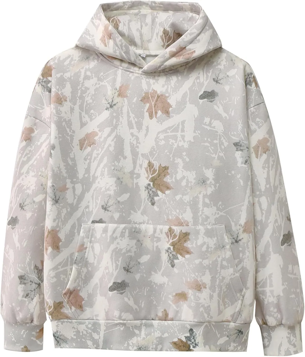 YKR Womens Camo Hoodie Maple Leaf Print Fleece Hooded Pullover Sweatshirt with Pocket