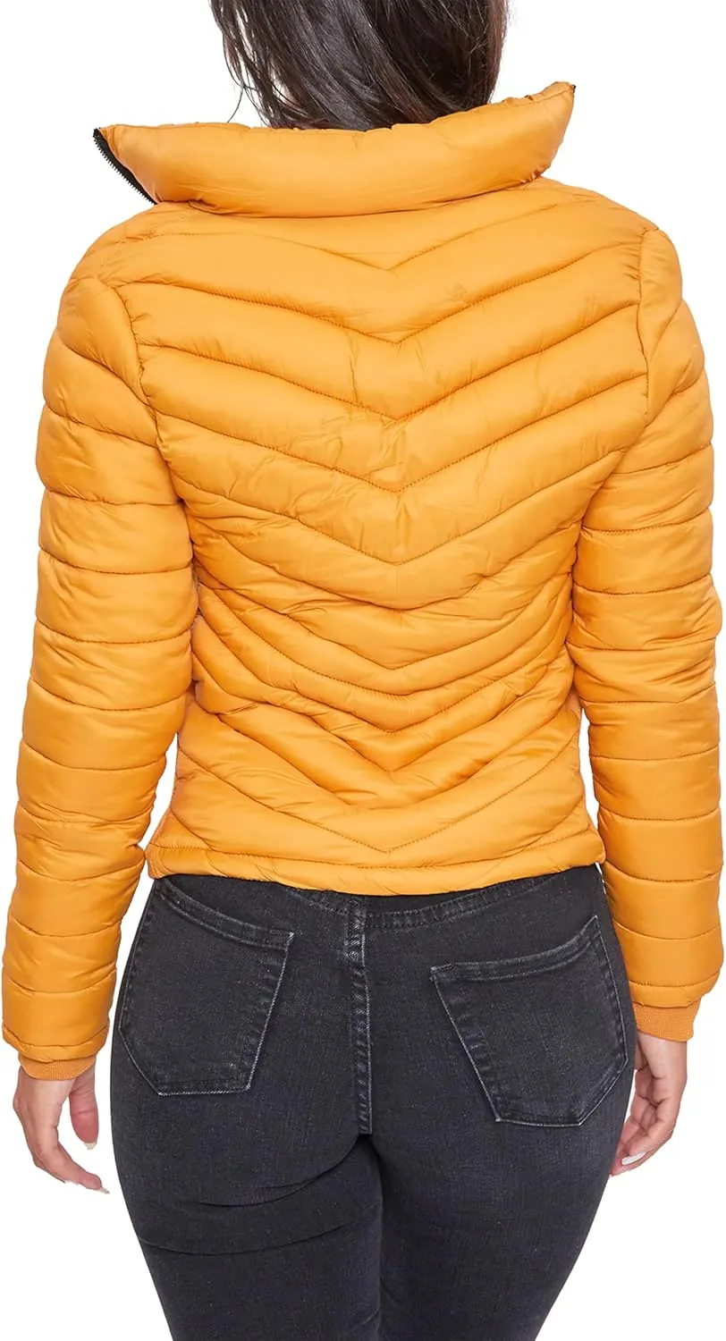 YMI Women's Junior Full Length Puffer Jacket with Detachable Sherpa Hood