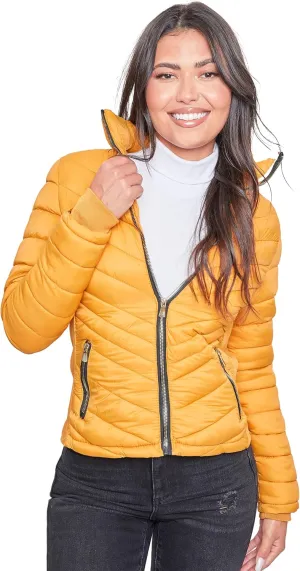 YMI Women's Junior Full Length Puffer Jacket with Detachable Sherpa Hood