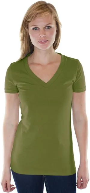Yoga Clothing For You Ladies Hemp/Organic Cotton V-Neck Tee - Made in USA