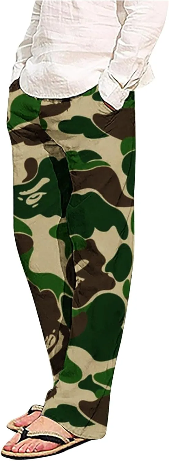 Zeiyignr Camo Lounge Pants for Men Lightweight Pjs Bottoms Soft Yoga Trousers Pajama Pants Sleepwear Bottom Pants with Pocket