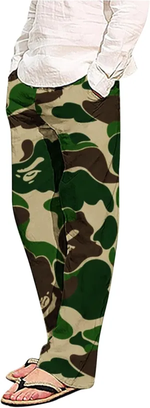 Zeiyignr Camo Lounge Pants for Men Lightweight Pjs Bottoms Soft Yoga Trousers Pajama Pants Sleepwear Bottom Pants with Pocket